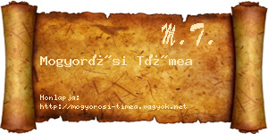 Mogyorósi Tímea névjegykártya